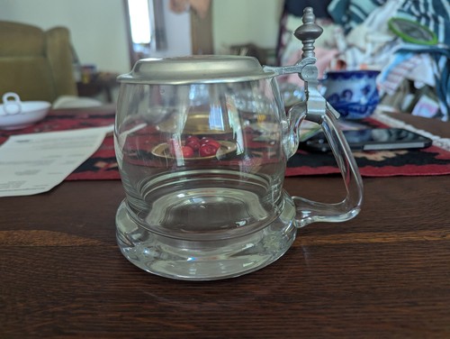 Glas bierkrug mit deckel aus - mit,