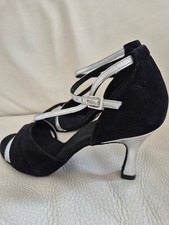 Rummos Latein Tanzschuhe *  Modell 304 * Schwarz/silber 6 cm * Gr. 38