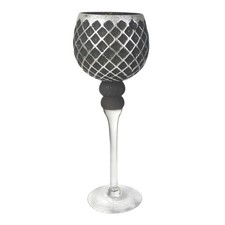 Glaskelch 35cm schwarz silber