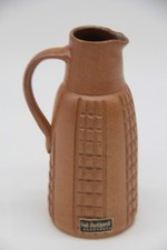 kleine Gust. Burkhardt Herrnhut Keramikvase braun Blumenvase Handarbeit Krug