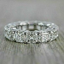 Jubiläumsring 6,50 kt simulierter Diamant Ehering 14 Karat Weißgold Größe...