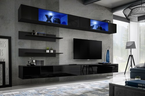 Anbauwand wohnwand wohnzimmer - wohnwand,