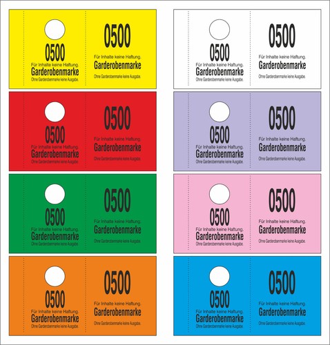 500 garderobenmarken mm - garderobenmarken,
