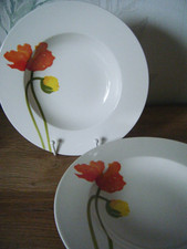 2 x Villeroy & Boch " Iceland Poppies " Suppenteller- tiefer Teller Ø ca. 24 cm