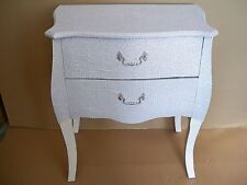 Buchenholz- Komode RECHTECKIG - " weiß Glitzerlook "  Gutmann 