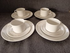 Friesland Jeverland weiß 4 x Kaffeegedeck Tasse UT Kuchenteller 12-teilig