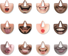 Lustige Nasenmasken Set 12 Teile Party Foto Box Karneval Deko