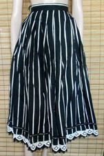 SCHWARZ/SILBERF. TRACHTENROCK - COTTON/VISKOSE - VINTAGE - HAGRO - GR. 36