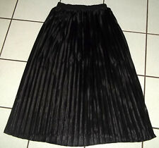 PLISSEE Rock SCHWARZ Gr. M wie XS S 34 36 38 Faltenrock Maxirock glänzend neu
