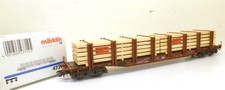 Märklin H0 47714 DB-Rungenwagen Snps, mit Holz-Beladung, KK   Y55