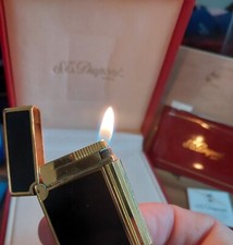 Edles S.T. Dupont Feuerzeug Linie D chinalack & Gold mit Zertifikat