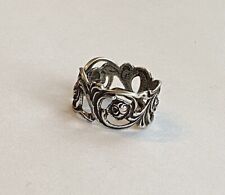 Ring Bandring mit Rosen Muster Silber 835 Gr. 51 - 16,2 mm (J774)