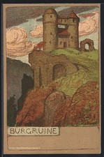 Künstler-AK Ernst Liebermann: Burgruine 