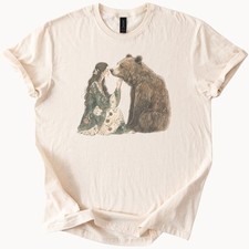 Girl and bear graphic shirt - girl,