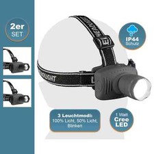 2x Cree LED Stirnlampe Zoom Kopflampe Stirnleuchte Wetterfest IP44 Super Hell