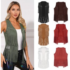 Wildleder weste fransen - wildleder,