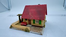 Faller H0 259 Haus Siedlerhhaus mit Garten und Terasse auf MDF Platte VINTAGE