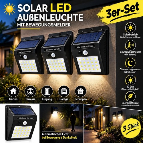 3er set solarlampen für - set,