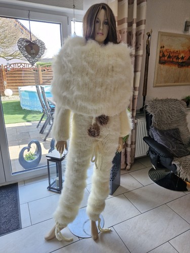 Fuzzy langhaar mohair catsuit - mohair,