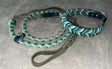 Fettleder Paracord Leinen Halsband Set (HU: 45 cm - 55 cm)
