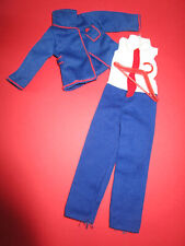 199)ALTER BLAUWEISSER VINTAGE OVERALL+BLAZER+BÜGEL BARBIE KEN UA.30CM MODEPUPPEN