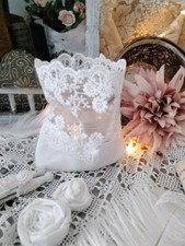 Lichtbeutel Stoff + Spitze ~