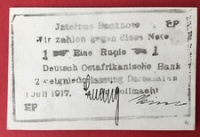 Deutsche Kolonien 1 Rupie 1.7.1917 Deutsch Ostafrikanische Bank Daressalam Ro936