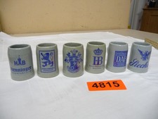 4815.    6 x alte  Steingut Bierkrug  kleine Bierkrüge Deko Krug