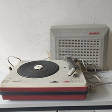 Vintage dekorativ tragbarer Kofferplattenspieler PHILIPS Diamond Stereo grau rot