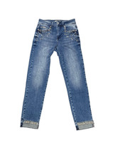 DAMEN  STRETCH JEANS MIT NIETENDETAILS GR 28 (36)   # SCHMUCKJAGD