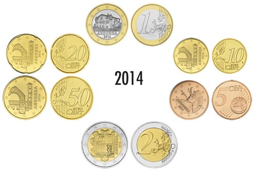 Andorra euro kursmünzensatz - andorra, euro-kursmÜnzensatz