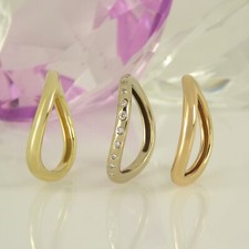 3 Ringe Set 585 Gelbgold Weißgold Roségold 14K 12 Diamanten ca 0,12 ct Gr. 55