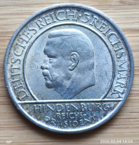 Reichsmark silber 1929 - 3,