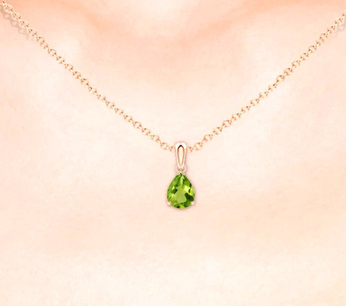 Solid 14k rose - solid, peridot
