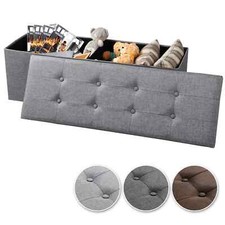 Sitzhocker Stauraum Sitzbank faltbar Truhen Aufbewahrungsbox Leinen XXL #11hgr