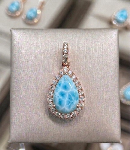 Natürlicher larimar anhänger - natürlicher,