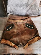 Kurze Lederhose, Braun, Größe 48, Vintage, ohne Verzierungen