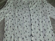 FRANK WALDER Viskose-Bluse weiß all over print blau Gr. 46 * NEU