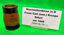 Klarinetten Birne Klarinettenbirne Buchsbaum mit Hornringen 1840 Kruspe , Erfurt
