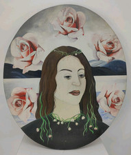 Ovales Acrylgemälde Porträt