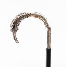 Antiker Sterling Silber Vogel Spazierstock Stock London 1914 90 cm 35,5 cm