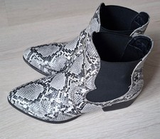 Tamaris Damen Stiefeletten Schlangenoptik schwarz /grau Gr. 40