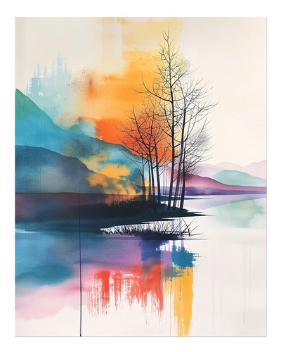 Aquarell wandkunst mit ruhiger - aquarell-wandkunst,