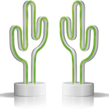 2er Set EASYmaxx Kaktus Dekoleuchte in Neon-Optik LED Kaktuslampe Dekolampe Grün