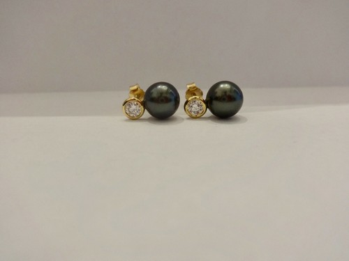 Ohrstecker 5mm tahitiperlen - ohrstecker,