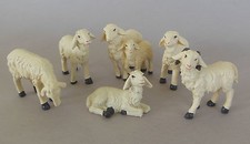 Schaf Schafe Set 6 teilig Höhe=2,5- 4cm für Krippenfiguren Größe 9cm -10cm OK   