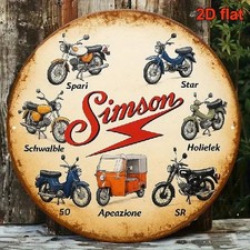 Blechschild rund Simson Moped
