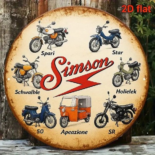 Blechschild rund simson - rund,