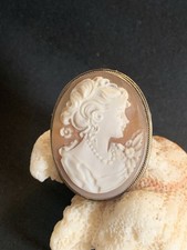 Alter Kamee Brosche Silber 800