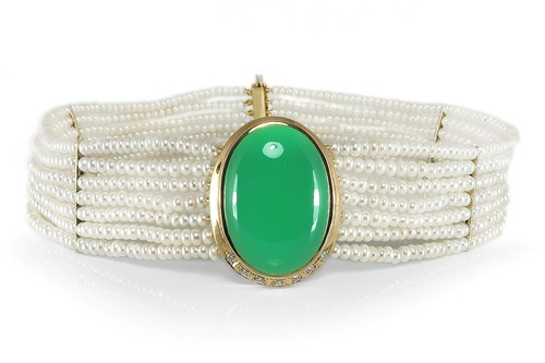 Kropfband perlen collier - perlen,